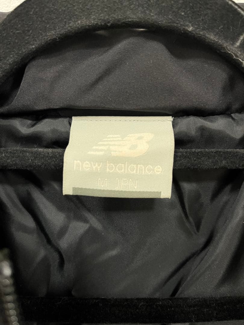 美品 ニューバランス フード ロゴ ロング ベンチコート ジャケット ブラックM