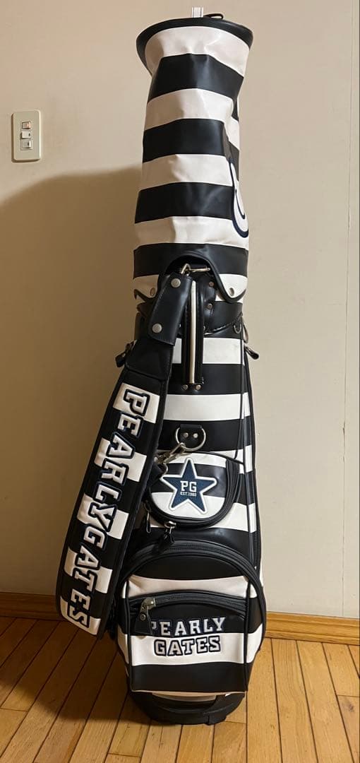 PEARLY GATES キャディバッグ 白紺ストライプ