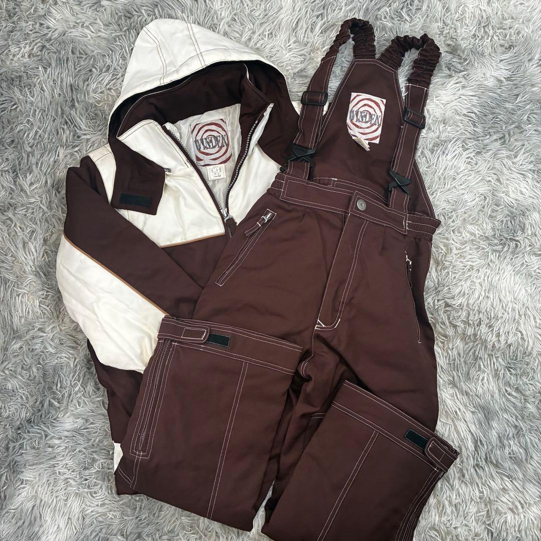 WINDEX スキーウェア 上下セット 茶×白 レディースM 中綿 良品