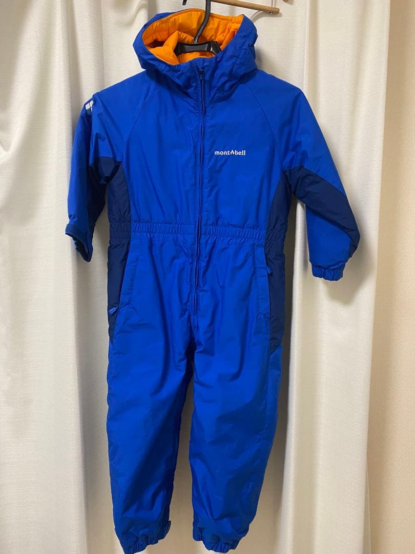 美品　110サイズ　montbell スキーウェア 子ども用 青
