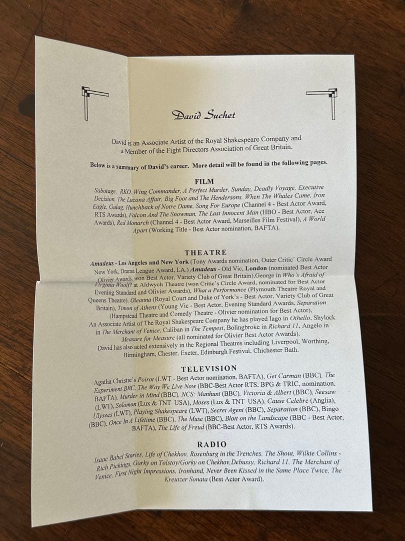 デビッド・スーシェ サイン入りブロマイド