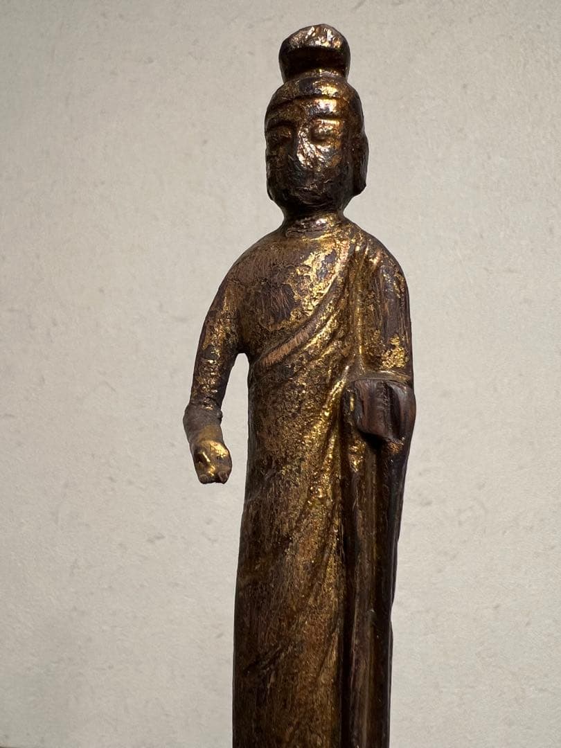 中国 逸品 釈迦如来立像 金箔 金彩 木彫 一木造 仏像 仏教美術 骨董 古美術