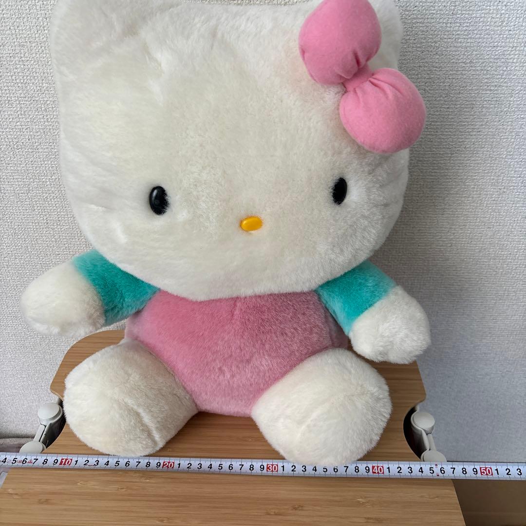 レトロ　ハローキティ　ぬいぐるみ　40センチ　ピンク　水色