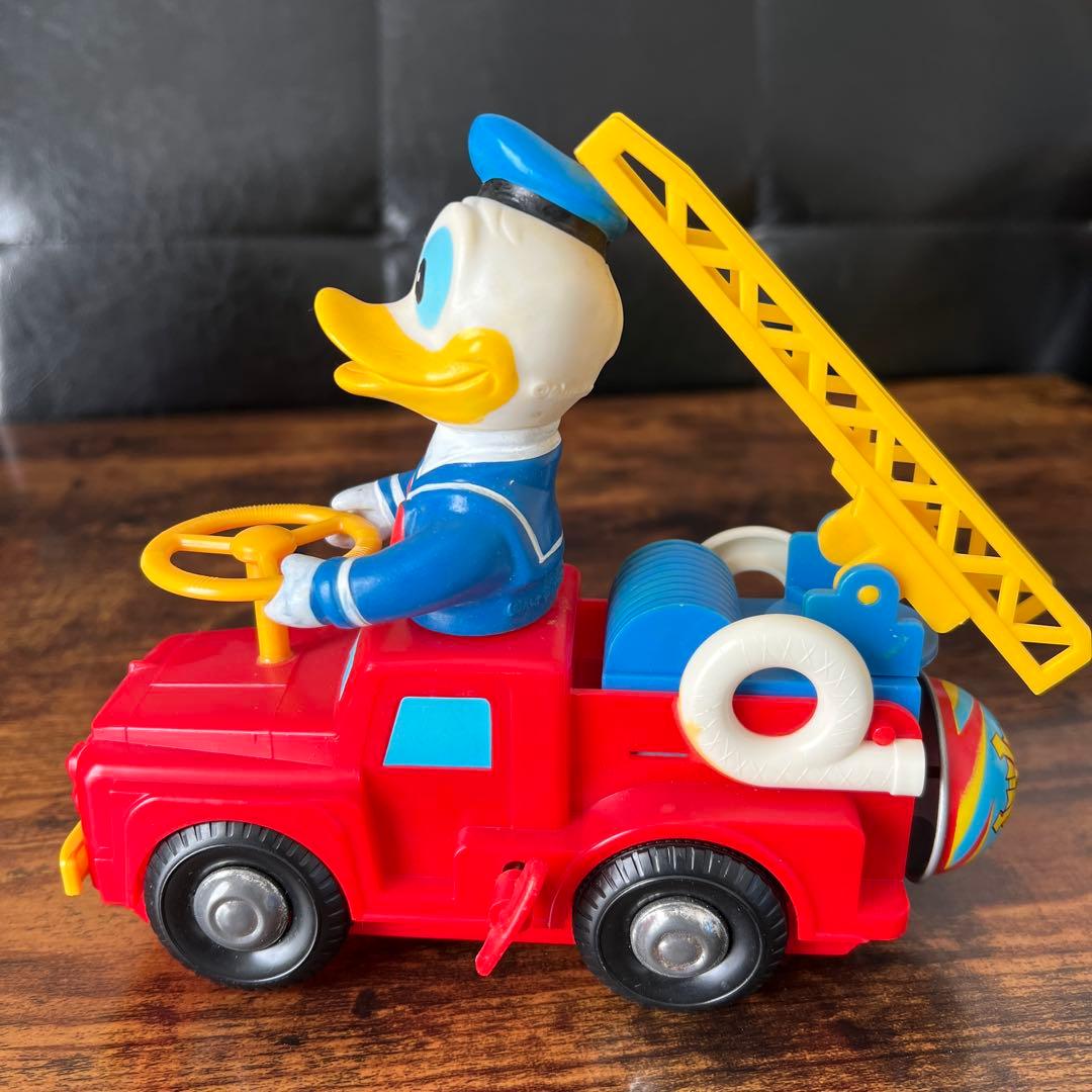増田屋 レトロ ディズニー ドナルドダック 消防車 ゼンマイ