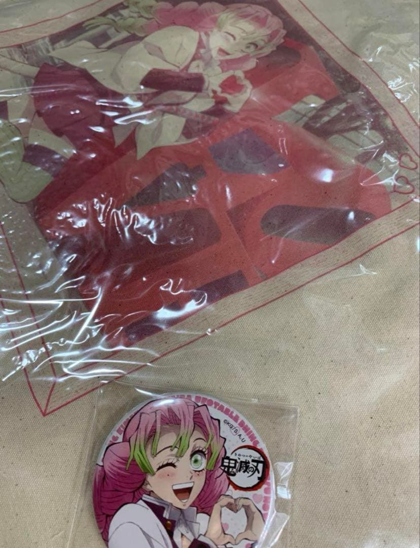 鬼滅の刃 ufotable ヒロマ 開店記念 缶バッジ付きトート 甘露寺蜜璃