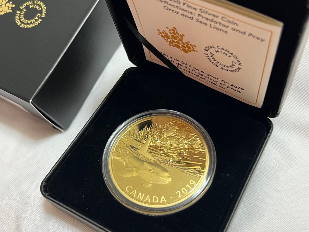 2019年カナダ(30$)シャチとアシカ 銀貨2オンス