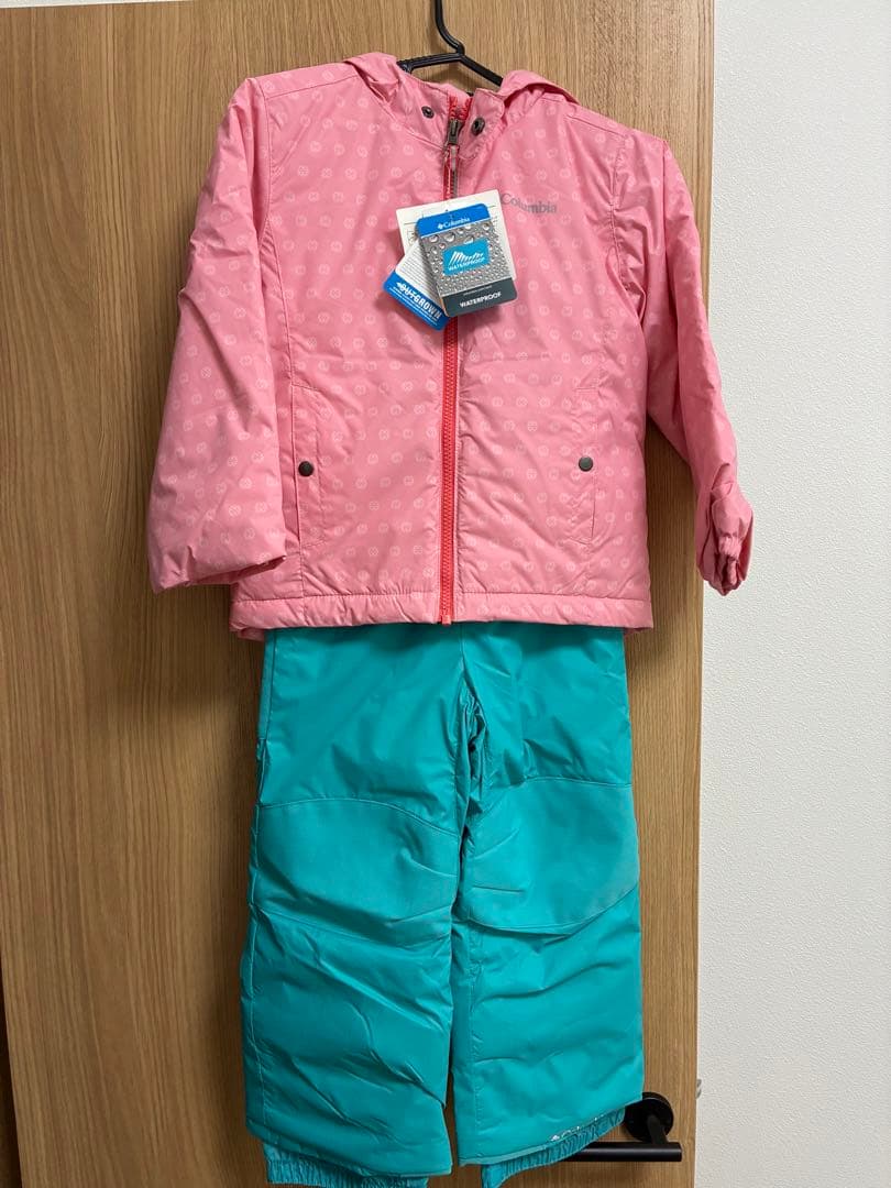 新品未使用品Columbia 子ども用スキーウェア ピンク/ターコイズ