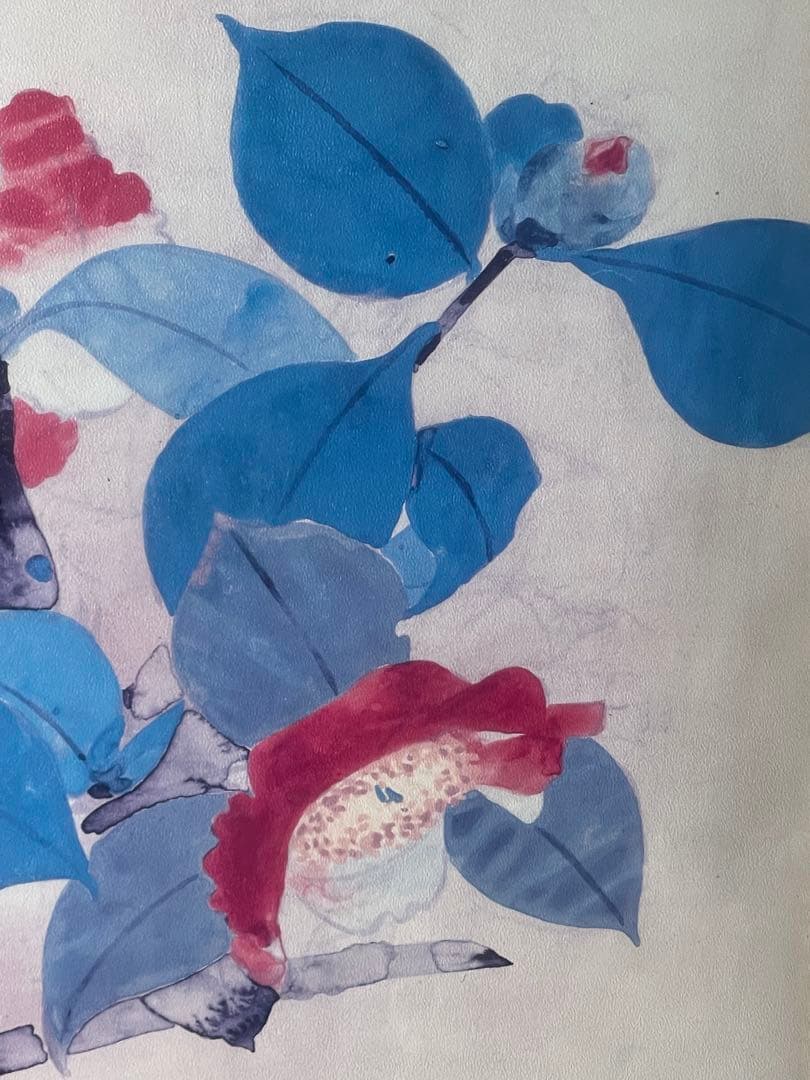 【文化勲章受章者】堅山南風『肥後椿』複製画