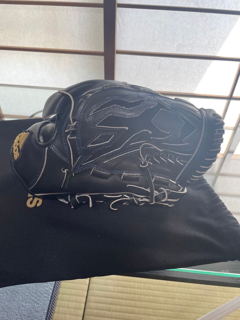 adidas 黒 レザーグローブ 硬式用