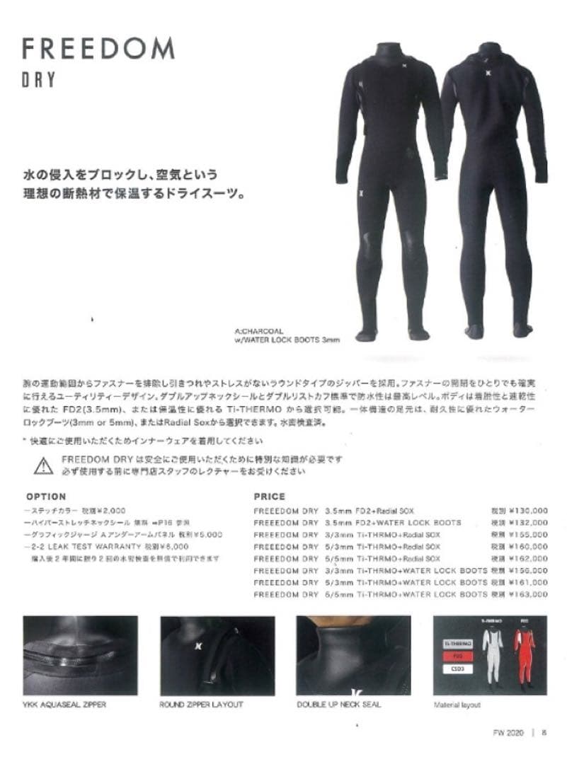 Hurley ドライスーツ　ウェットスーツ　ネックリング　レディース