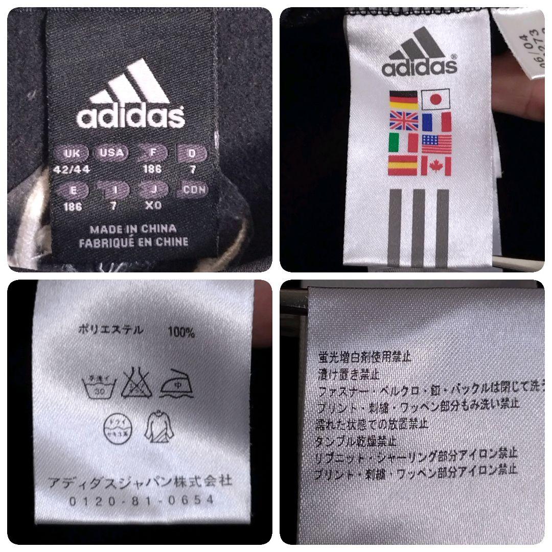 アディダス★00s ACミラン 刺繍ロゴ ピステ ゲームシャツ ロンT 黒 XL