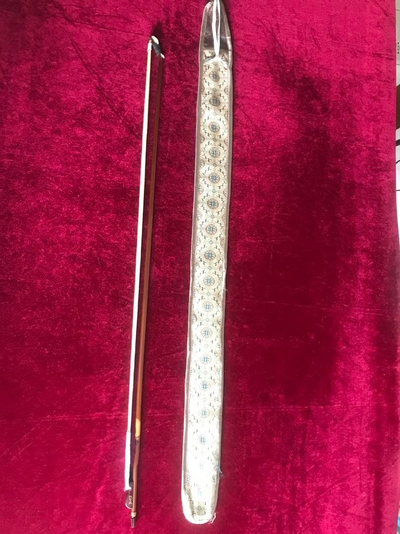 半額・二胡弓★ 中古品★紅竹★王小廸製作★上級者用★純100%白馬尾毛