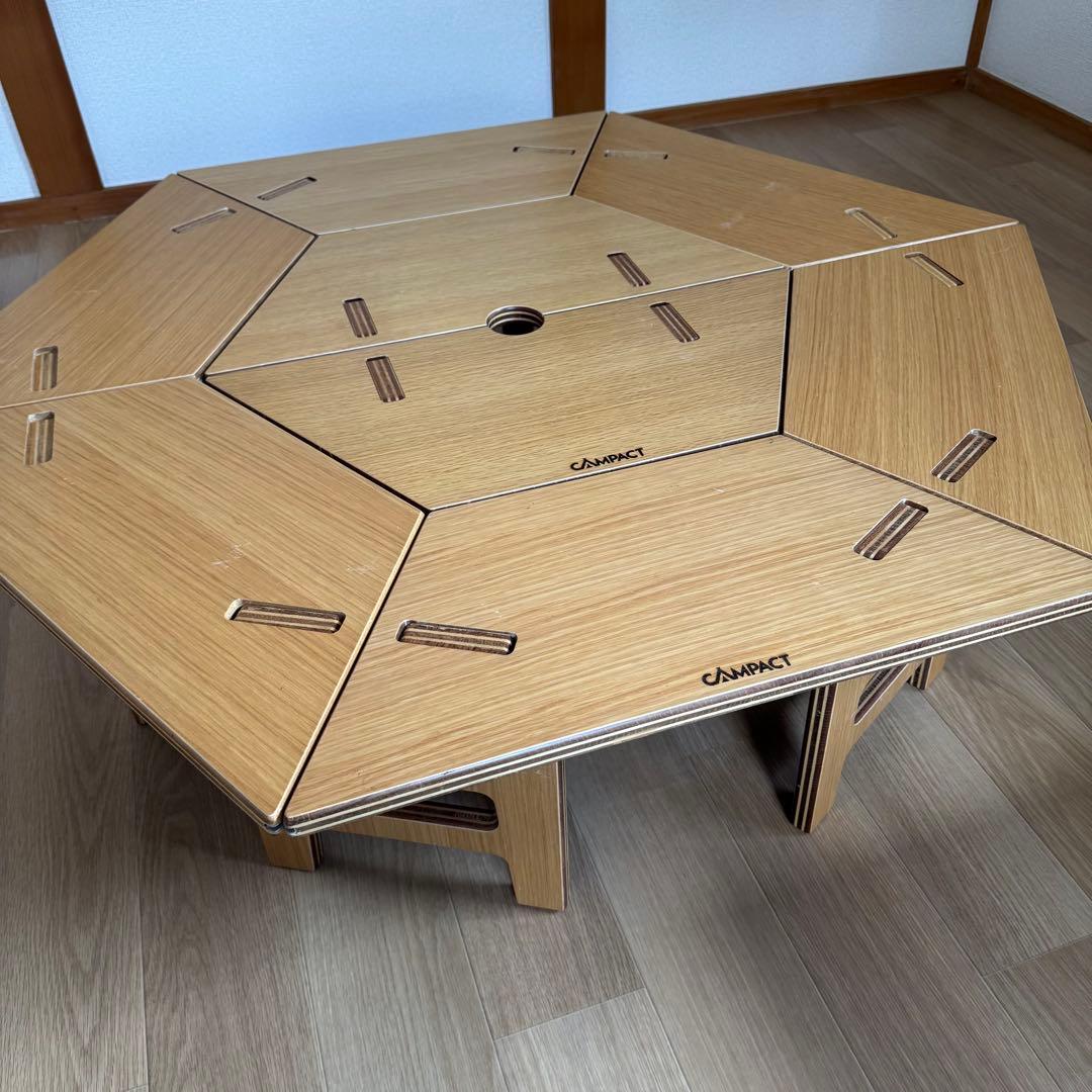CAMPACT リバーシブルヘキサテーブル　センターテーブル付き