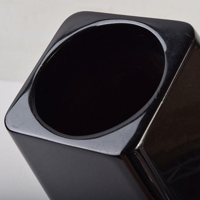 輪島塗　沈金師　角野岩次作　沈金　寿松文　花器　花入　共箱　V　R9403