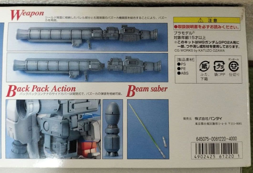 バンダイ MG GUNDAM RX-78 GP02A 1/100 ガンプラ