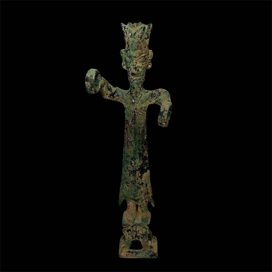 中国古玩 三星堆 青銅人物像 銅製 銅器 骨董品 時代品 美術品