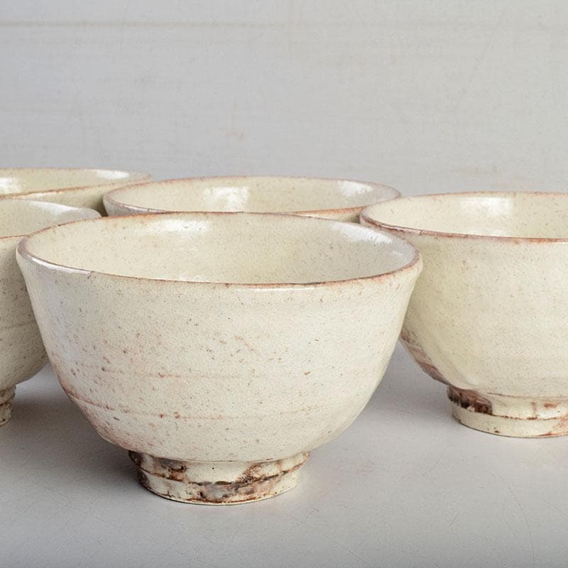 茶道具　萩焼　一立窯　浦裕作　萩茶碗　五客　共箱　V　8896