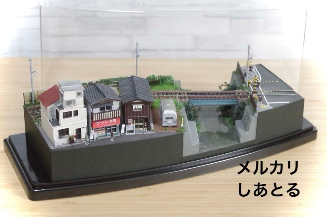 江ノ電 七里ヶ浜 行合川鉄橋 鉄道ジオラマ 展示台 ジオコレ 鉄橋模型 nゲージ