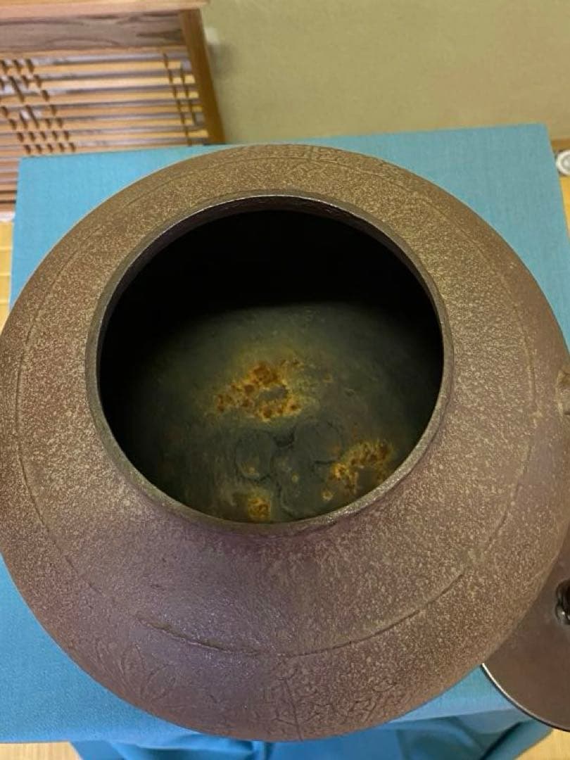 【本日限定】茶道具/炉釜　真形釜　菊桐