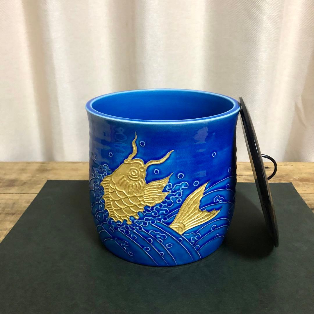 nesyu 小峠丹山 浅黄交趾荒磯水指 共箱 茶道具