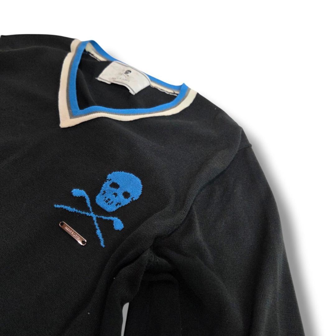 マークアンドロナ ニット セーター M 黒 スカル ゴルフウェア