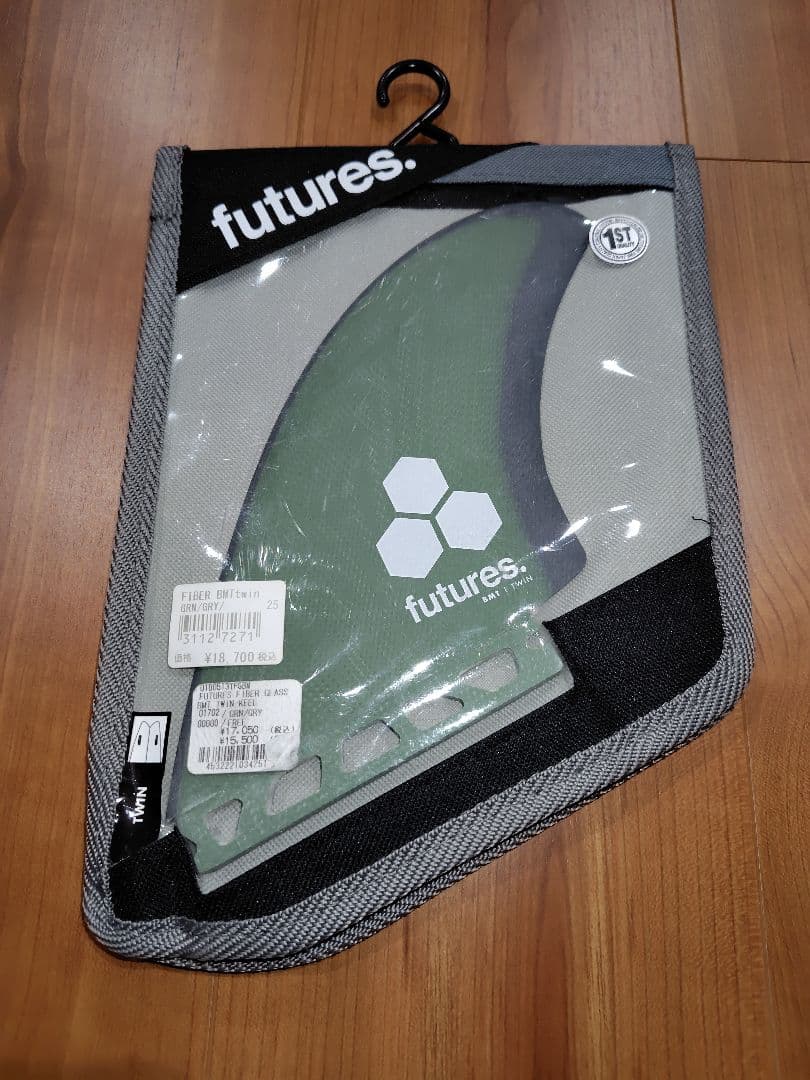 サーフィン・ボディボード futures BMT TWIN KEEL FIN GRN/GRY
