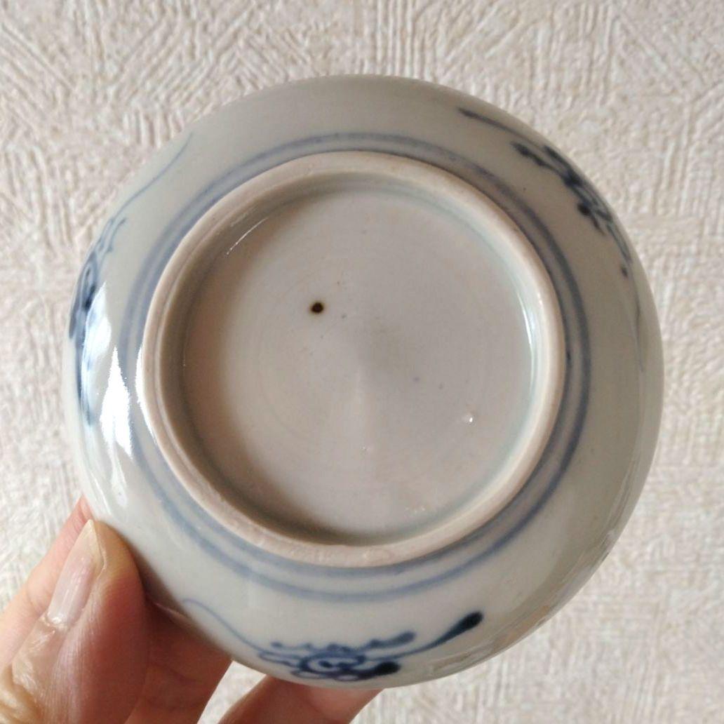 古伊万里染付蝙蝠文小皿五客