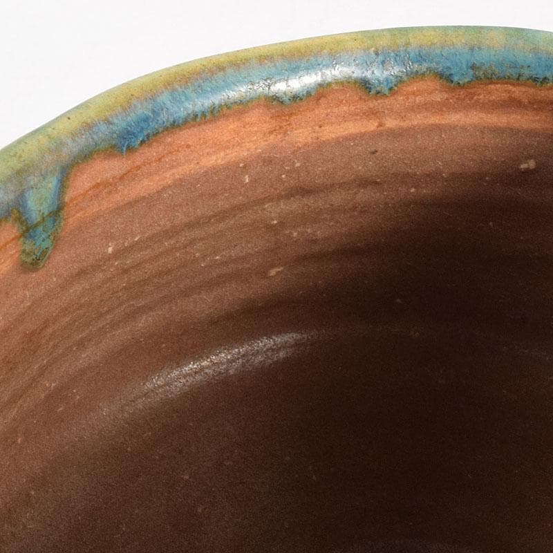 茶道具　徳川中期　織部焼　鳴海織部　沓形茶碗　時代箱　V　R8558