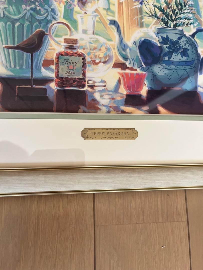 笹倉鉄平「窓辺」フレーム付き　プリント　ポスター　インテリア　笹倉鉄平