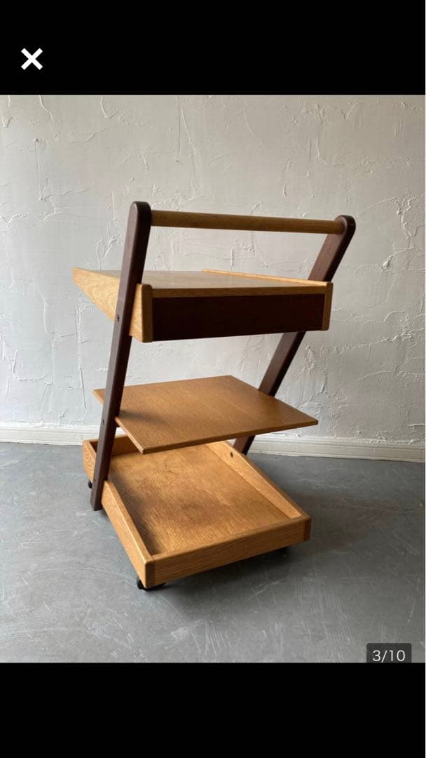 ジャパニーズモダン　木製無垢ワゴン