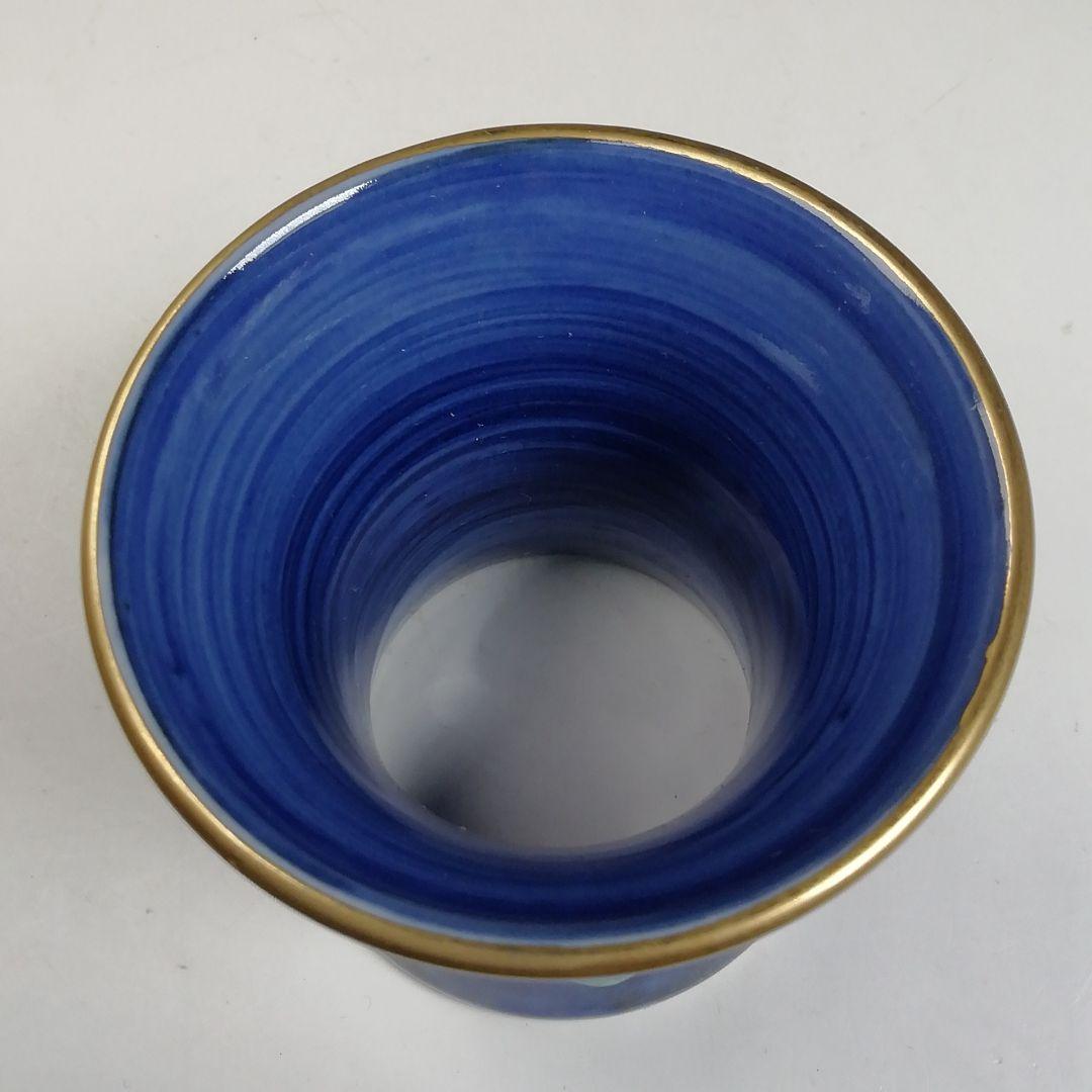 Ｗ１００　蓋置　『色絵　蝶文』『高野昭阿弥 造』　共箱　茶道具