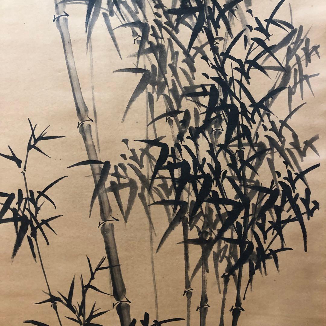 山水絵　大型　名家　潘天寿 鄭板橋　中華民国故宮博物院館藏 掛け軸　2本