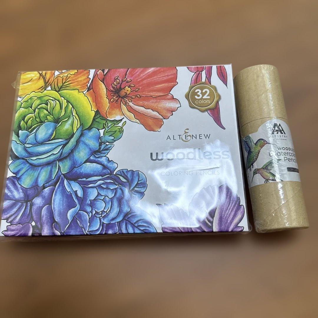 【新品未開封】Altenew ウッドレス油性色鉛筆32色、水性色鉛筆24色セット