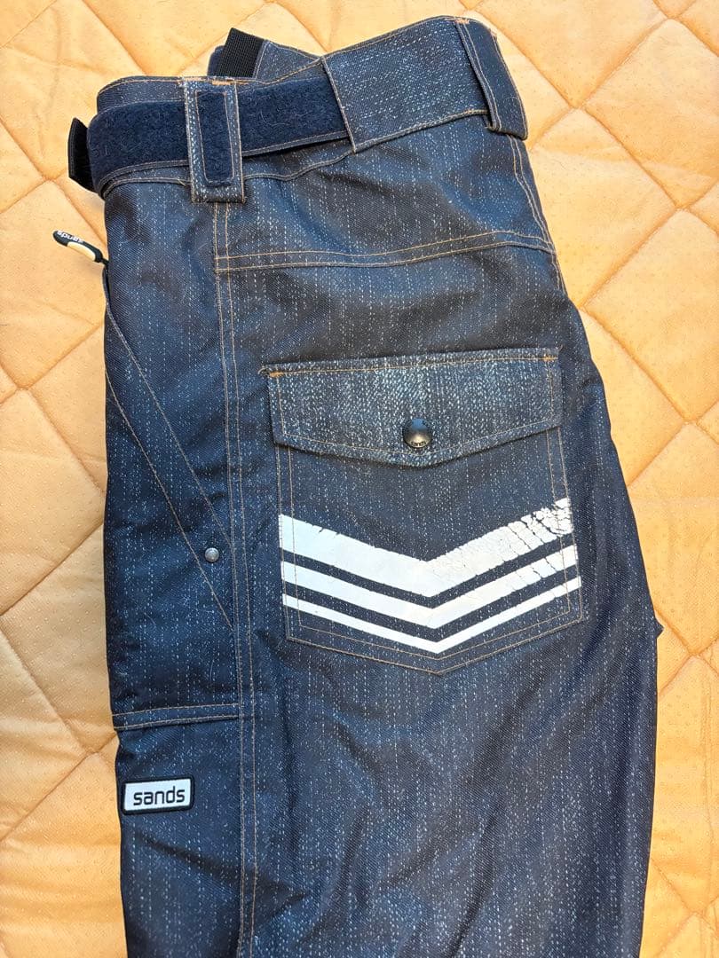 値下げ！sands 高級スノボパンツ　L デニム風