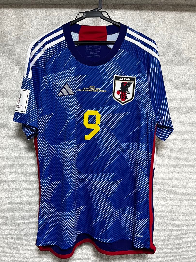 三笘薫　日本代表　ユニフォーム　カタールW杯　スペイン戦　マーキング入り