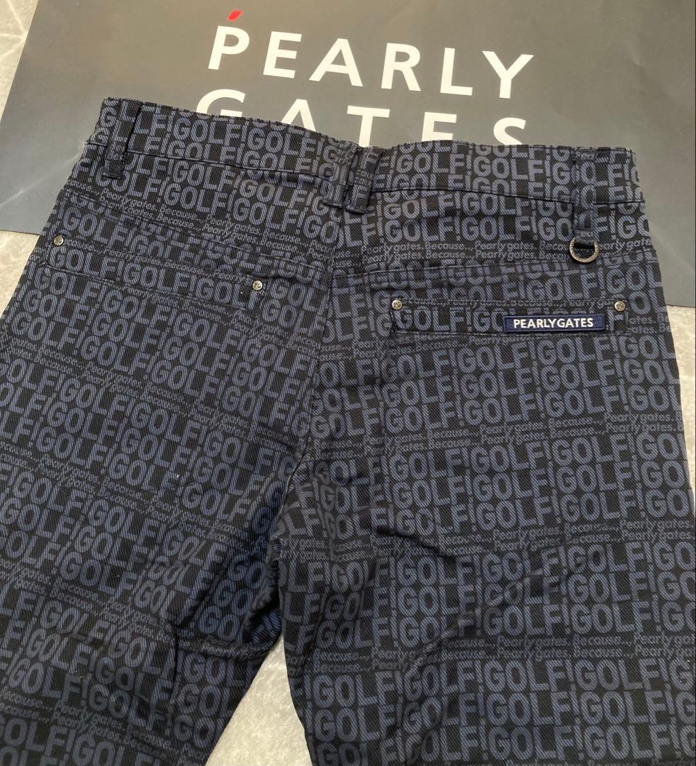 新品 パーリーゲイツ コットンストレッチカルゼ表ピーチ パンツ(4)サイズM/紺