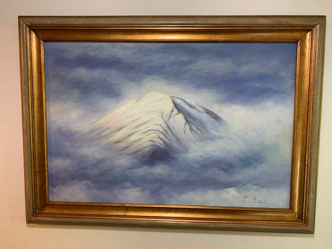 富士山M30号大判90✖️60白富士神々しく荘厳な迫力金運勝負師L.hisert