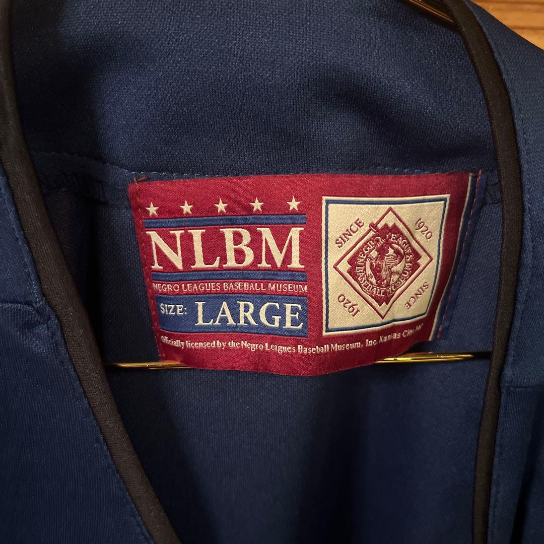【希少】NLBM ニグロリーグ ベースボールシャツ GRAYS 刺繍ロゴ L 紺