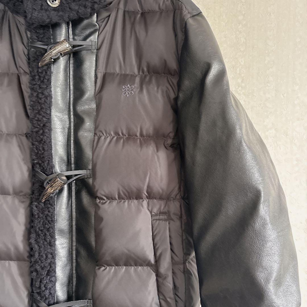 極美品♦︎St ANDREWS レザーライク ダウン ドッキング ブルゾン 黒L