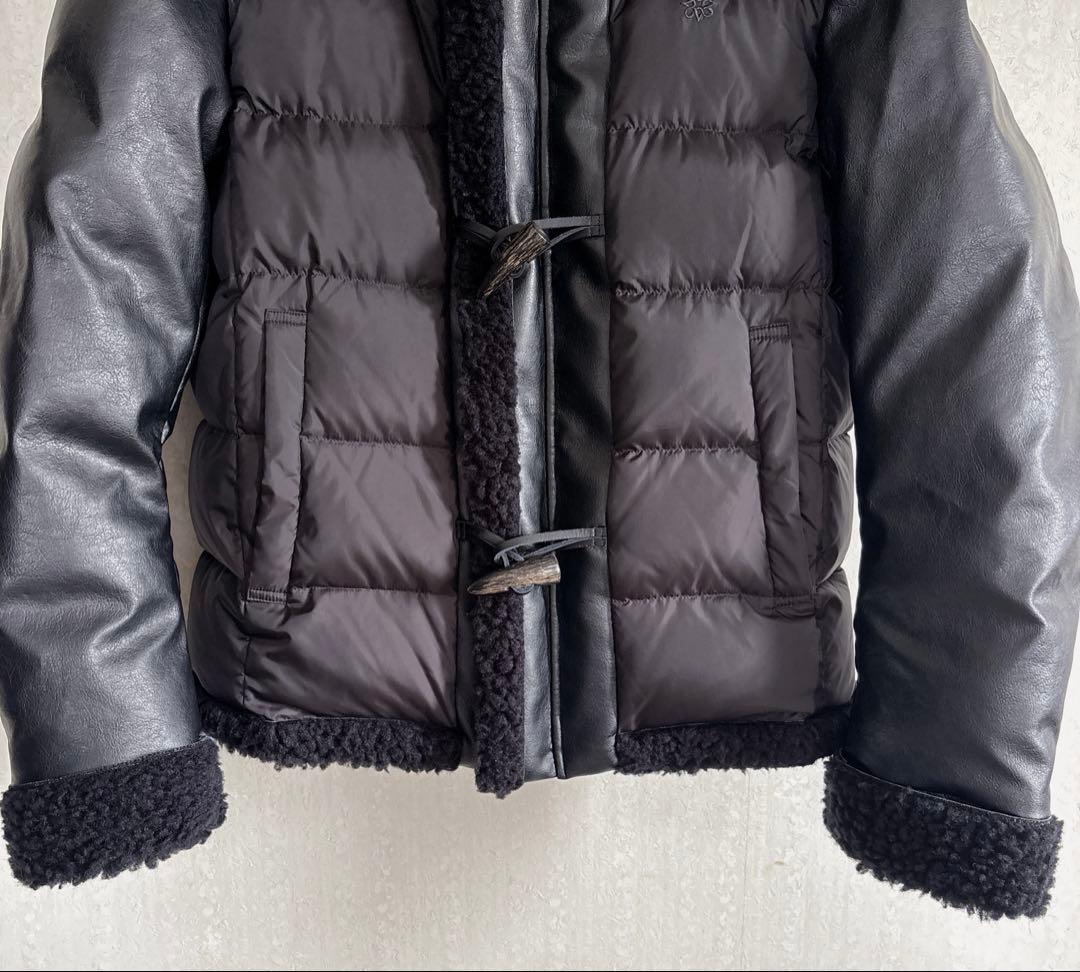 極美品♦︎St ANDREWS レザーライク ダウン ドッキング ブルゾン 黒L
