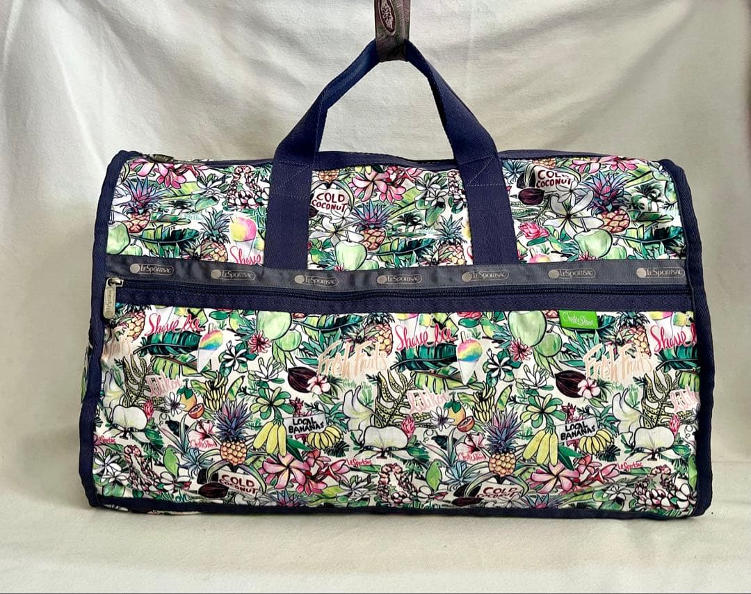 ハワイ限定　クリスティシン.コラボ　アロハマーケット柄　ラージボストンバッグ