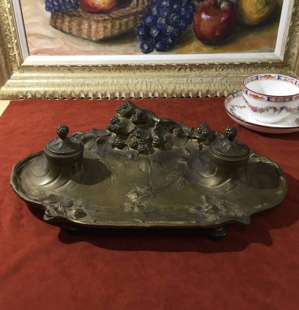 フランス   Marionnet アール・ヌーヴォー 果実文トレー