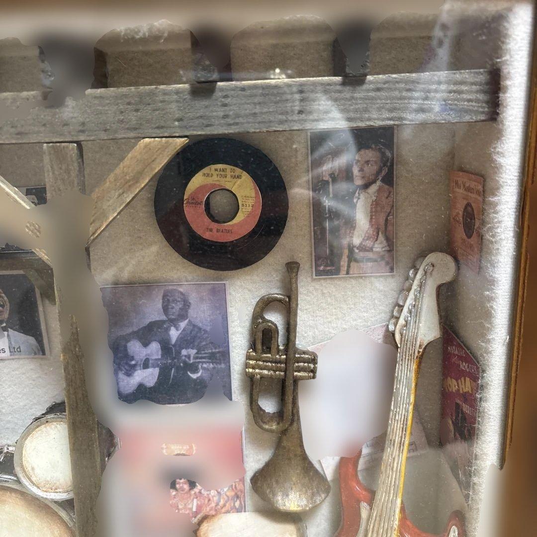 音楽関連のミニチュア楽器アートフレーム