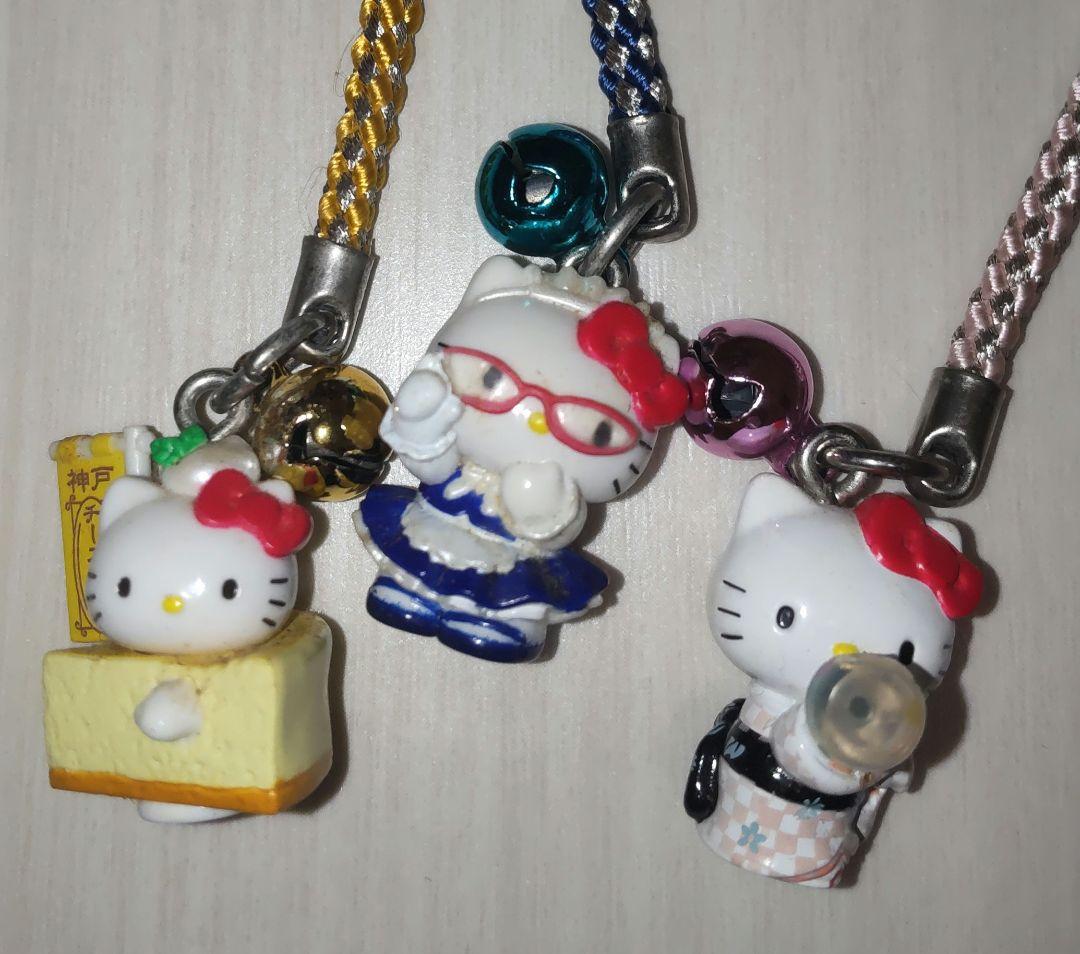 【ご当地キティ】根付け　チーズケーキ　秋葉原　めがねっこ　ビードロ【レア】