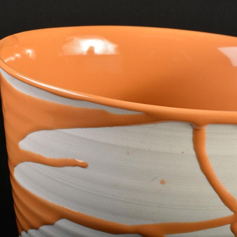 九谷焼　徳田順子(四代八十吉)作　水指　花器　共箱　C　6742C