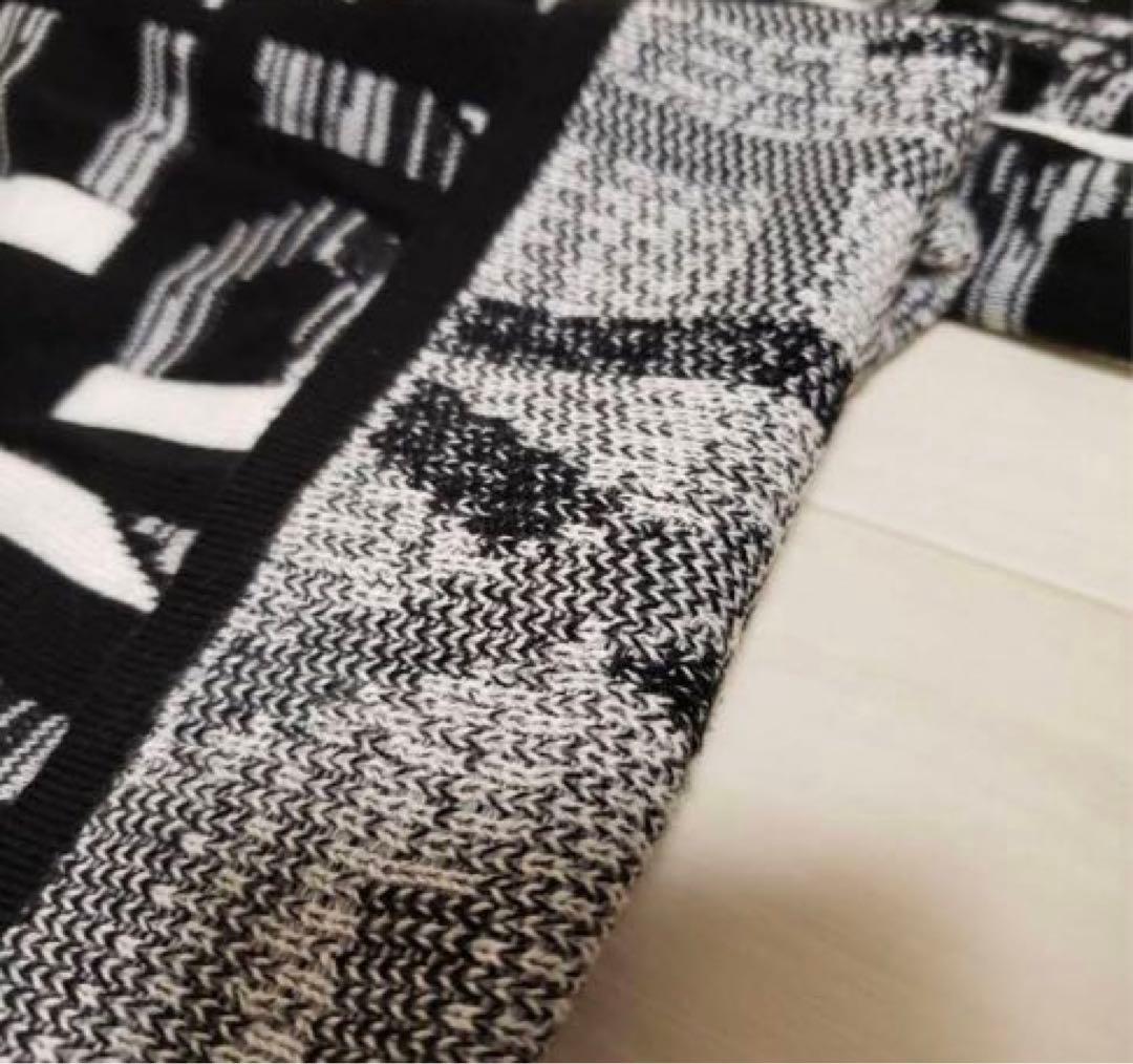 ニットウェア　バイカラー　白黒　L セットアップ