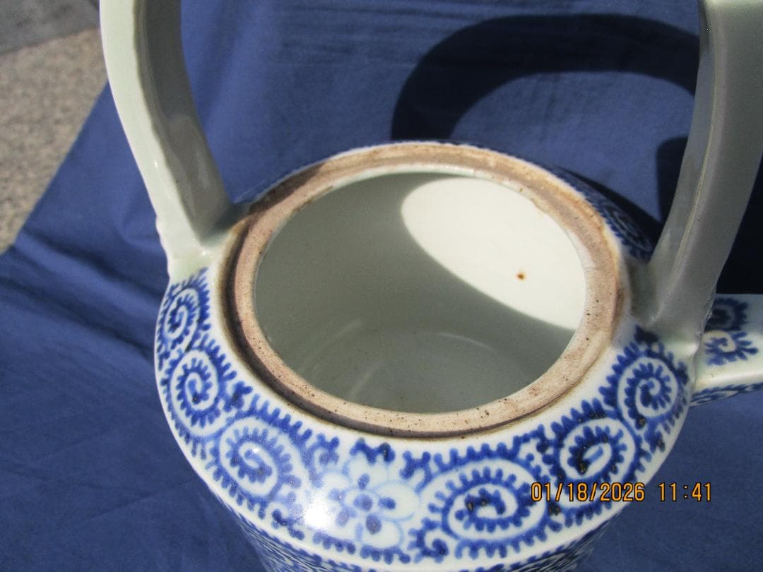 古伊万里　蛸唐草　水次　水指　江戸期保証　無傷と思います サイズ等写真にて 1個