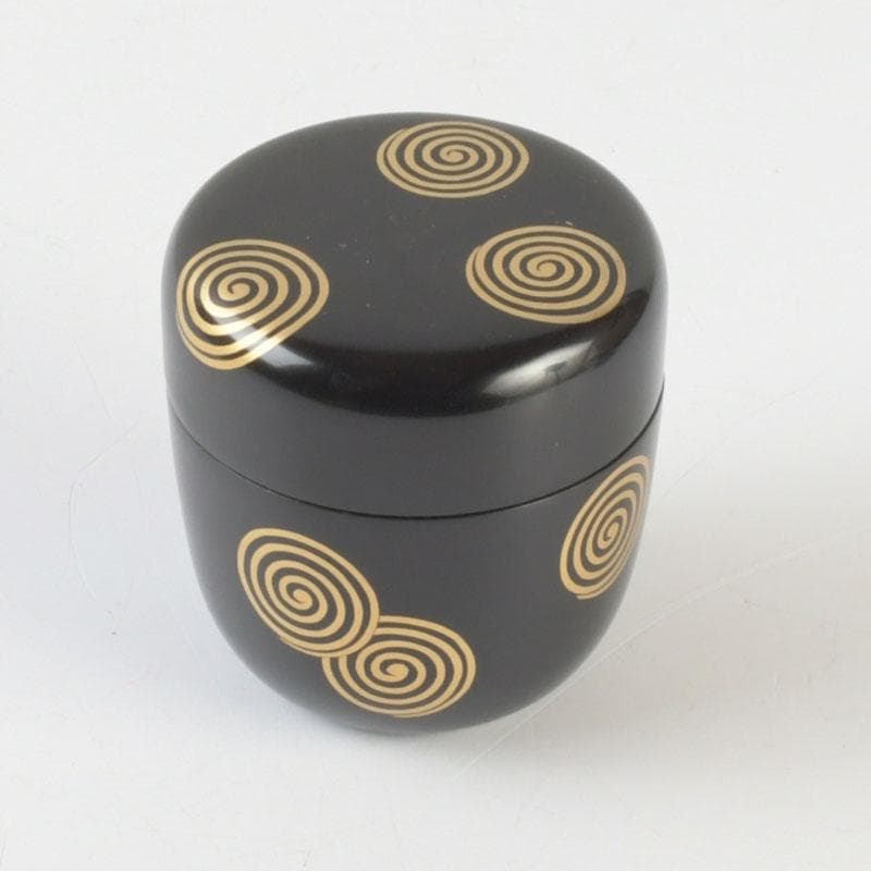 茶道具　坂下仙秀作　淡々斎好写　渦蒔絵　中棗　共箱　V　9834