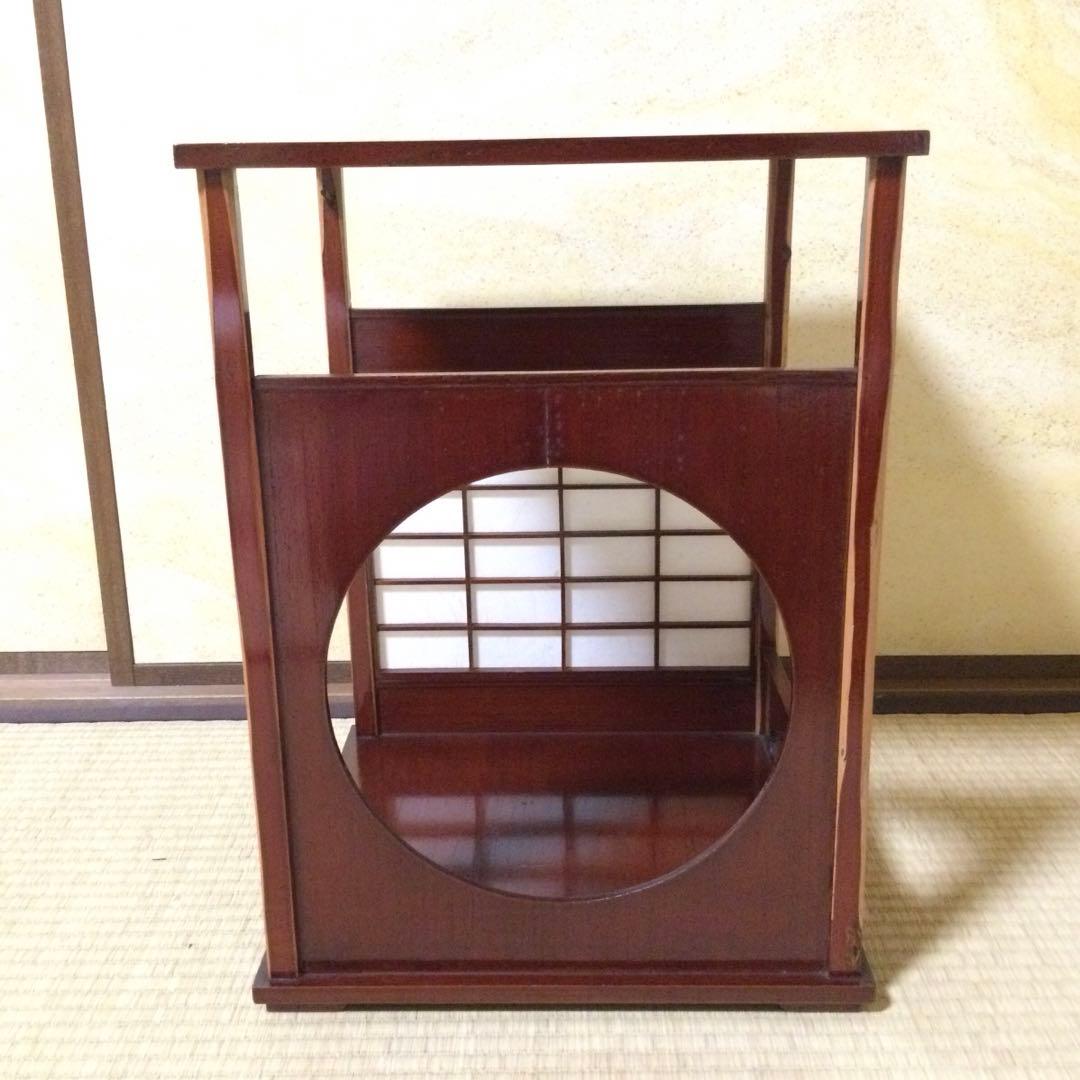 茶道具 園能斎好 吉野棚 塗師宗桂作 溜塗 茶棚 箱付 L306