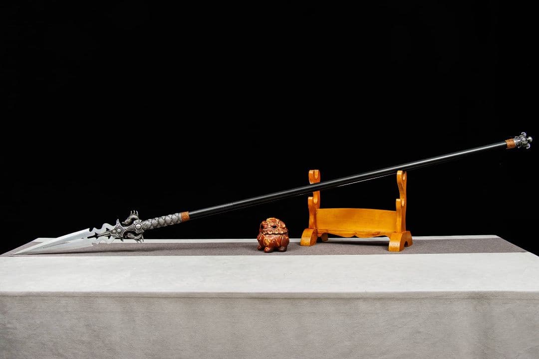 【双龍-九幽冽獄槍】古兵器 武具 手鍛造打 武蔵 銃 槍 鑑賞用 贈り物 武士道
